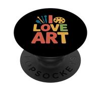 I Love Art Paint Brush Palette Design PopSockets Adhesive PopGrip