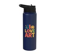 I Love Art Paint Brush Palette Design Stainless Steel Insulated Water Bottle