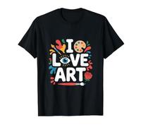I Love Art Passionate Creative Expression Design Value Graphic T-Shirt, Men, Black, S