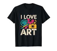 I Love Art Passionate Creativity Celebration Value Graphic T-Shirt, Men, Black, M