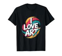 I Love Art Vibrant Painterly Stroke Pencil Passion Value Graphic T-Shirt, Men, Black, L