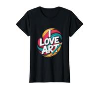 I Love Art Vibrant Painterly Stroke Pencil Passion Value Graphic T-Shirt, Women, Black, XL