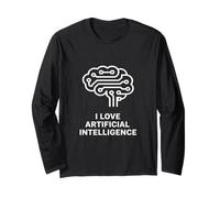 I Love Artificial Intelligence Brain Circuit Illustration Long Sleeve T-Shirt