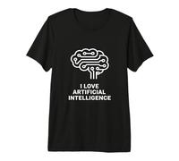 I Love Artificial Intelligence Brain Circuit Illustration Premium T-Shirt
