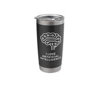 I Love Artificial Intelligence Brain Circuit Illustration Stainless Steel Insulated Tumbler