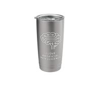 I Love Artificial Intelligence Brain Circuit Illustration Stainless Steel Insulated Tumbler
