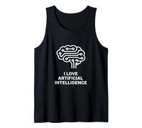 I Love Artificial Intelligence Brain Circuit Illustration Tank Top