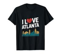 I Love Atlanta Skyline Heartbeat Connection Value Graphic T-Shirt