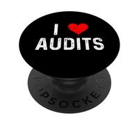 I Love Audits - Heart Internal Audit Compliance Risk Assess PopSockets Adhesive PopGrip