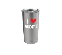I Love Audits - Heart - Internal Audit Controls Compliance Stainless Steel Insulated Tumbler