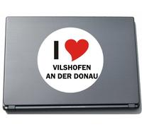 I Love Aufkleber Decal Sticker Laptopaufkleber Laptopskin 210 mm mit Stadtname VILSHOFEN AN DER DONAU