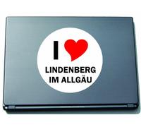 I Love Aufkleber Decal Sticker Laptopaufkleber Laptopskin 297 mm mit Stadtname LINDENBERG IM ALLGÄU