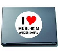 I Love Aufkleber Decal Sticker Laptopaufkleber Laptopskin 297 mm mit Stadtname MUEHLHEIM AN DER DONAU