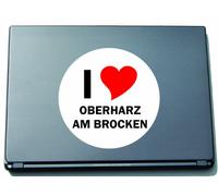 I Love Aufkleber Decal Sticker Laptopaufkleber Laptopskin 297 mm mit Stadtname OBERHARZ AM BROCKEN
