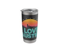 I Love Austin Retro Sunset Vibes Stainless Steel Insulated Tumbler