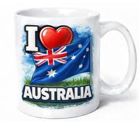 I Love Australia Flag Patriotic Travel Coffee Mug Souvenir Gift Mug