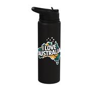 I Love Australia Map Explorer Travel Stainless Steel Insulated Water Bottle