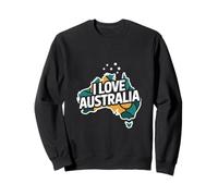 I Love Australia Map Explorer Travel Sweatshirt