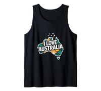 I Love Australia Map Explorer Travel Tank Top