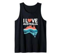 I Love Australia Map Heart Icon Experience Tank Top