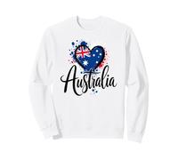 I Love Australia Vacation Travel Aussies Flag Heart Design Sweatshirt