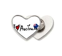 I Love Australia World Flag Heart Heart Metal Pin Brooch Clip Love