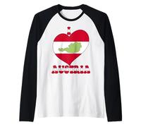 I Love Austria Proud to Be Austrian Pride Flag Heart Graphic Raglan Baseball Tee