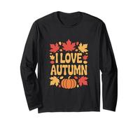 I Love Autumn Fall Pumpkin Leaves Magic Long Sleeve T-Shirt