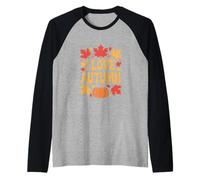 I Love Autumn Fall Pumpkin Leaves Magic Raglan Baseball Tee