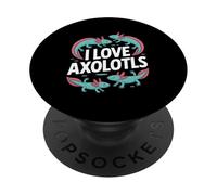 I Love Axolotls Cute Amphibian Lover PopSockets Adhesive PopGrip