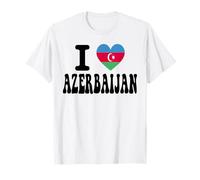 I Love Azerbaijan Heart Flag Retro Travel Souvenir T-Shirt