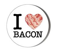 I Love Bacon 6 x 70mm Large Vinyl Stickers Pack of 6