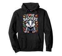 I Love Badgers Cute Animal Lovers for Cozy Fall Days Pullover Hoodie