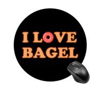 I Love Bagel Mouse Pad Waterproof Non-Slip Rubber Base Round Mouse Mat Gaming Mousepad