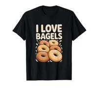 I Love Bagels Tasty Breakfast Delight Value Graphic T-Shirt, Men, Black, L