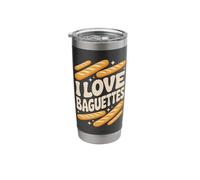 I Love Baguettes Funny Bread Design Stainless Steel Insulated Tumbler