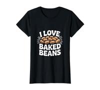 I Love Baked Beans Bold Typography Value Graphic T-Shirt, Women, Black, L