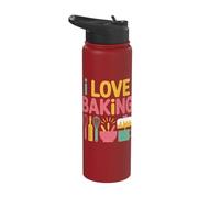 I Love Baking Whisk Spatula Cake Fun Stainless Steel Insulated Water Bottle