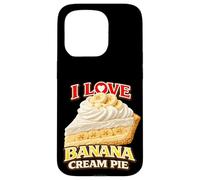 I Love Banana Cream Pie Baking Fans Dessert Cherry Topping Case for iPhone 15 Pro