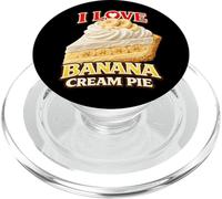 I Love Banana Cream Pie Baking Fans Dessert Cherry Topping PopSockets PopGrip for MagSafe