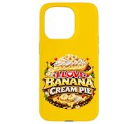 I Love Banana Cream Pie Retro Diner Dessert Cherry Topping Case for iPhone 15 Pro
