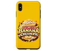 I Love Banana Cream Pie Retro Diner Dessert Cherry Topping Case for iPhone XS Max