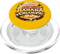 I Love Banana Cream Pie Retro Diner Dessert Cherry Topping PopSockets PopGrip for MagSafe