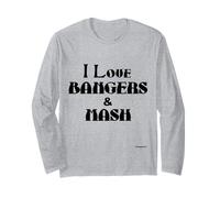I Love Bangers & Mash Sausage and Mashed Potato Funny Long Sleeve T-Shirt