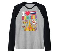I Love Bangkok Thailand Travel Souvenir Raglan Baseball Tee