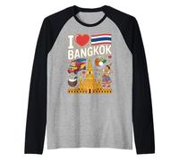 I Love Bangkok Thailand Travel Souvenir Raglan Baseball Tee