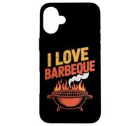 I Love Barbeque BBQ Grill Flames Case for iPhone 16 Plus