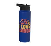I Love Barbeque Grilling Fun BBQ Lovers Stainless Steel Insulated Water Bottle