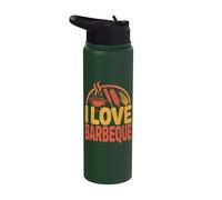 I Love Barbeque Grilling Fun BBQ Lovers Stainless Steel Insulated Water Bottle