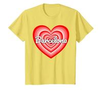 I Love Barcelona Heart T-Shirt, Youth, Lemon Yellow, 2T